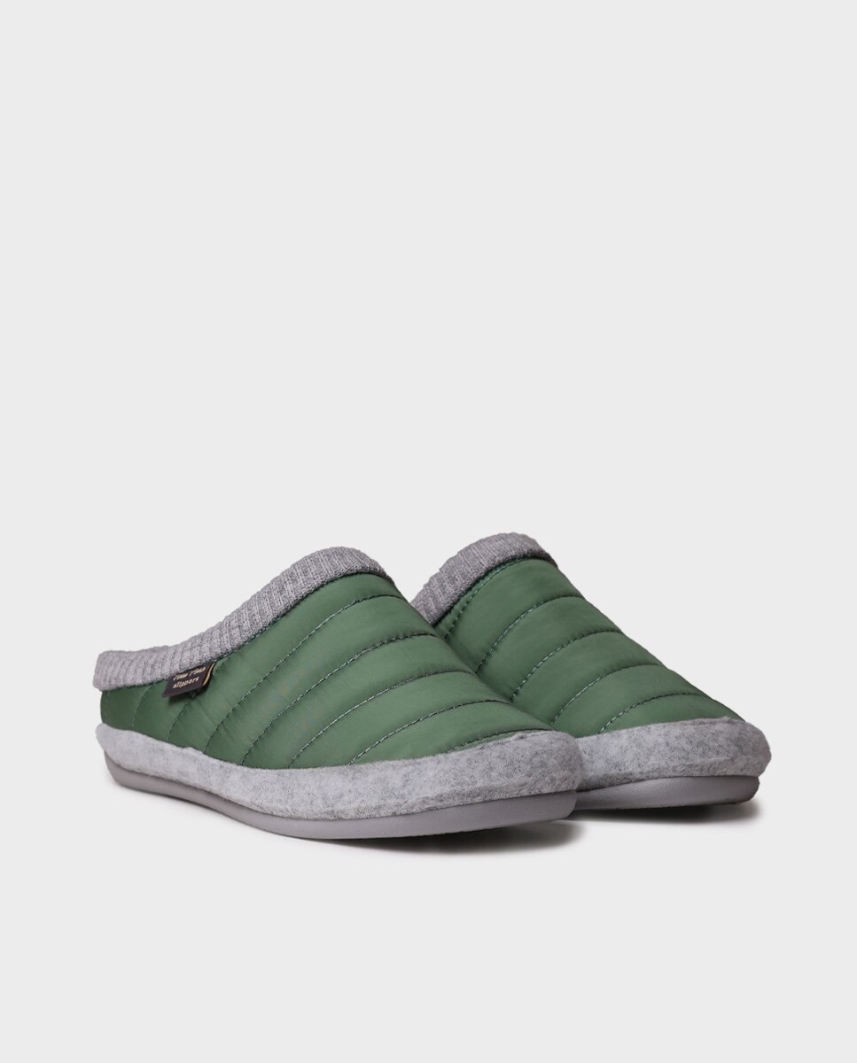 Pantufas com Cunha Interior Verde-2