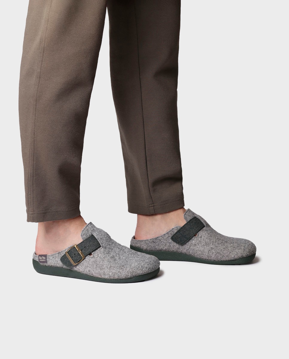Pantufas Tipo Socas Cinzento-4