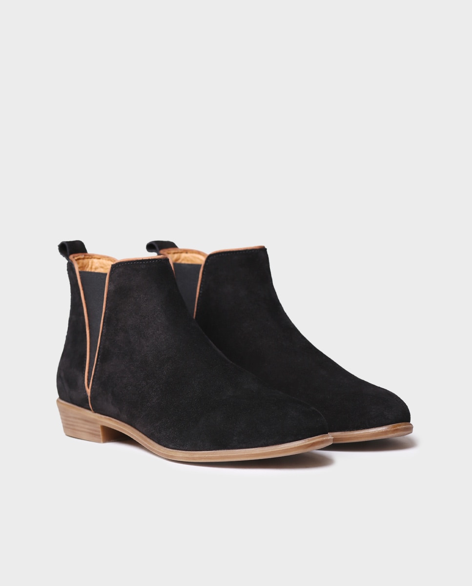 Botins de Camurça com Elásticos Preto-2