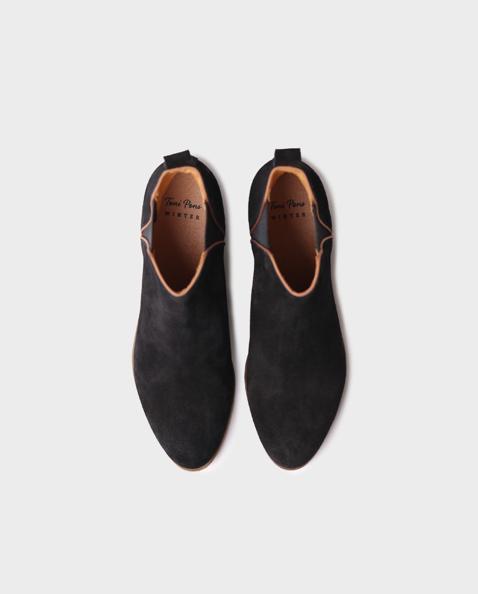 Botins de Camurça com Elásticos Preto-3