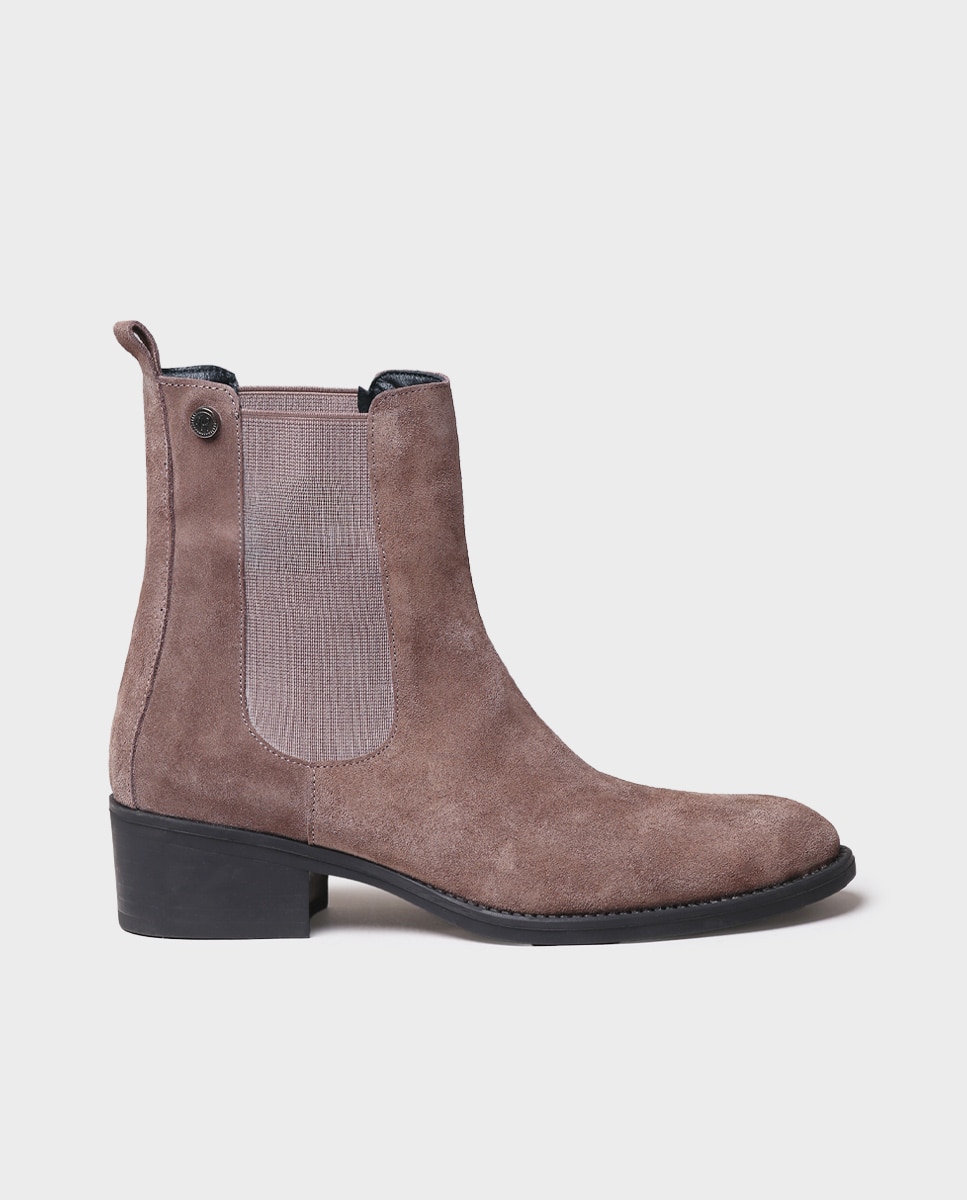 Botins de Camurça com Elásticos Castanho-1