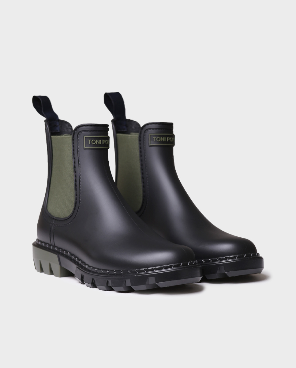 Botins de Água de Borracha com Elásticos Caqui-2