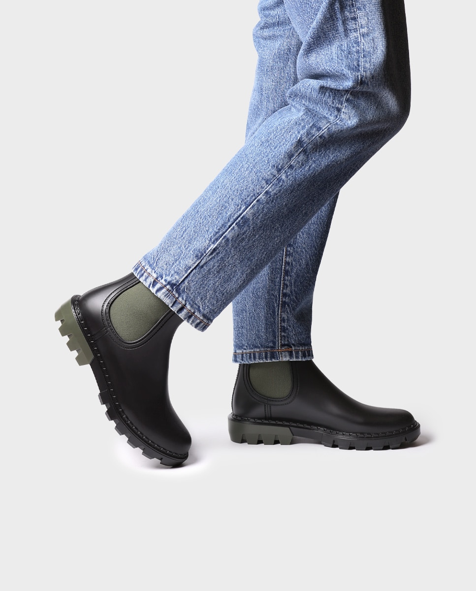 Botins de Água de Borracha com Elásticos Caqui-4
