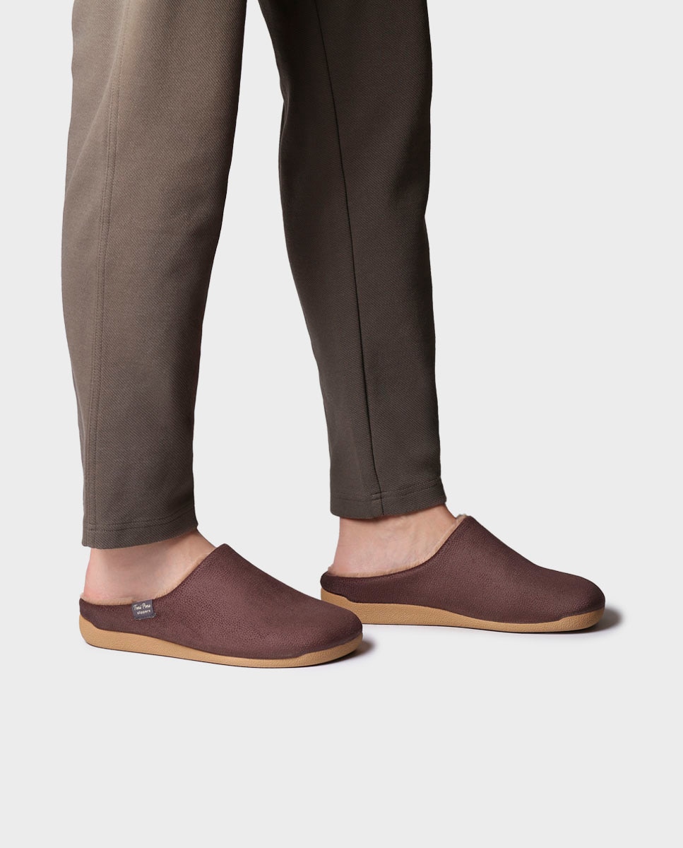 Pantufas Tipo Socas Castanho-4