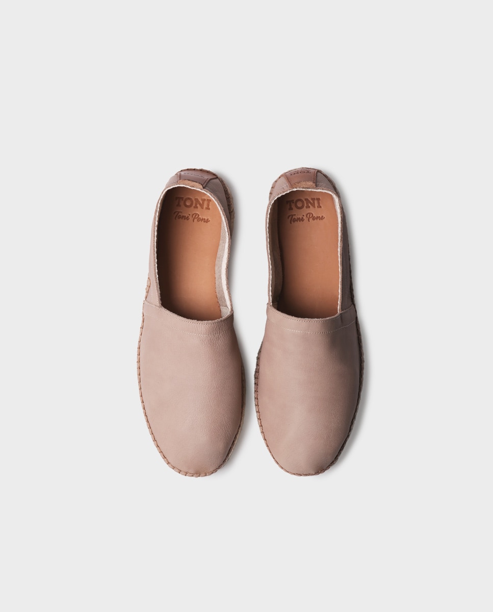 Alpercatas de Pele Taupe-3