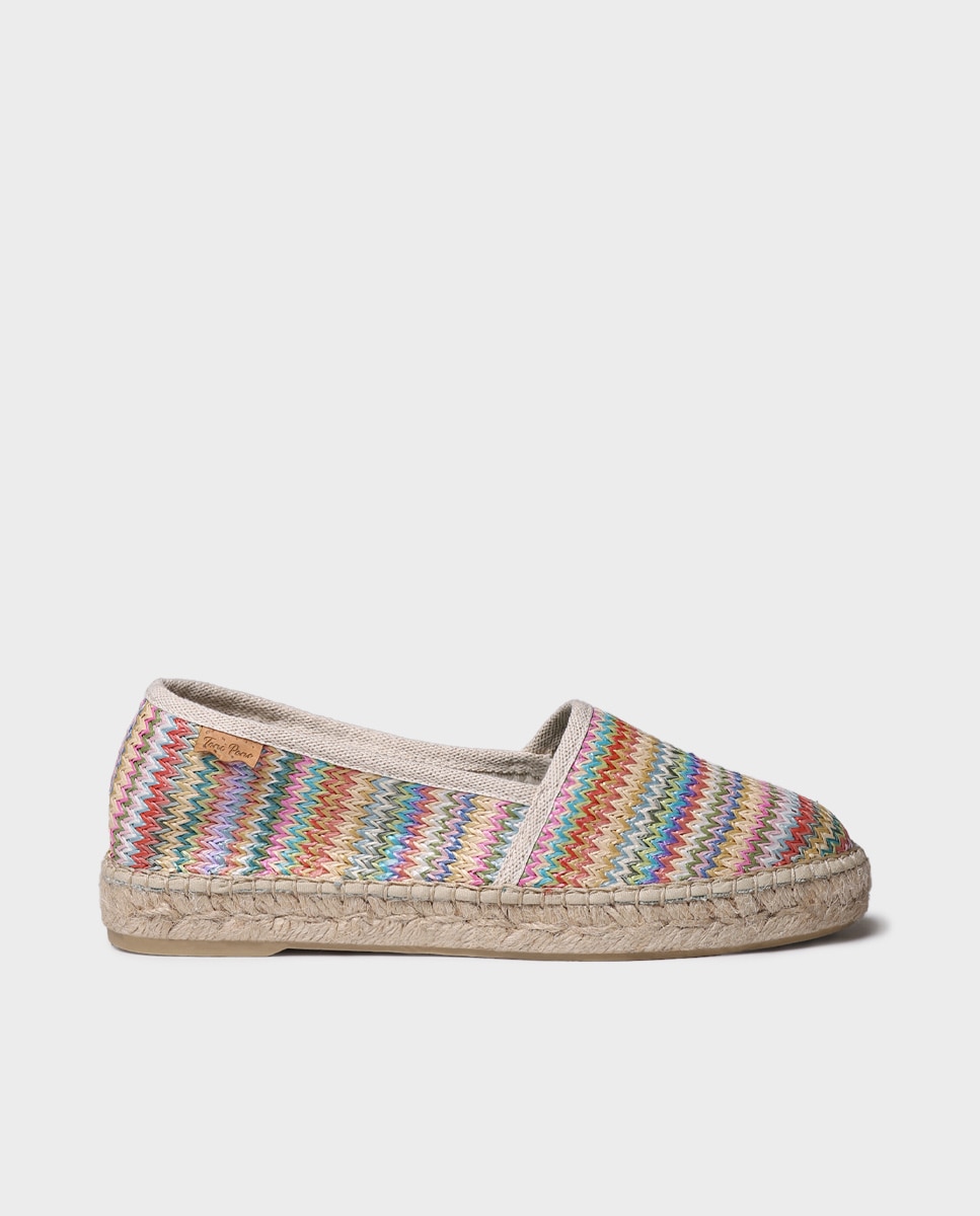Imagem 0 de Alpercatas Rasas de Ráfia em Multicolor