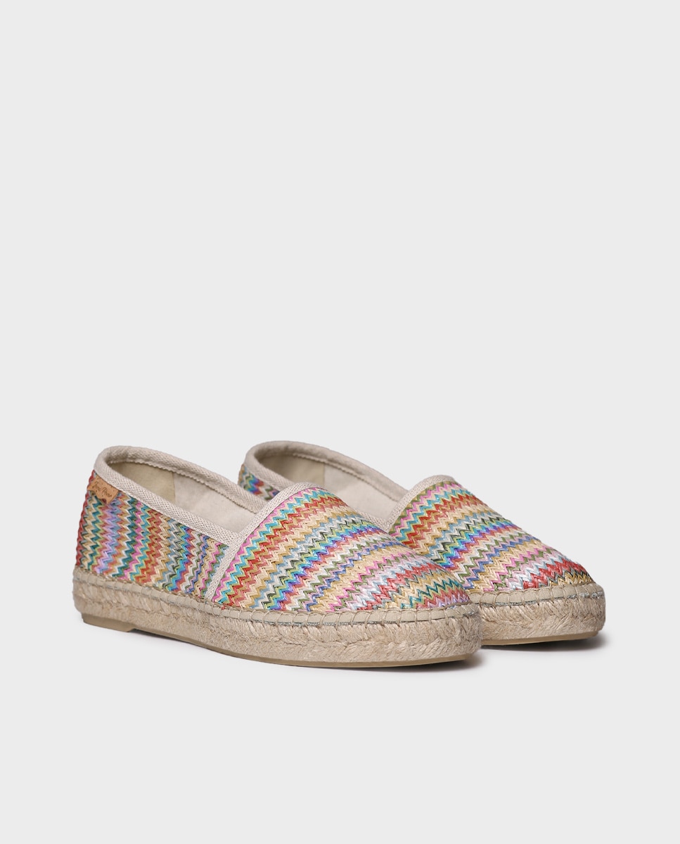 Alpercatas Rasas de Ráfia em Multicolor Multicolor-2