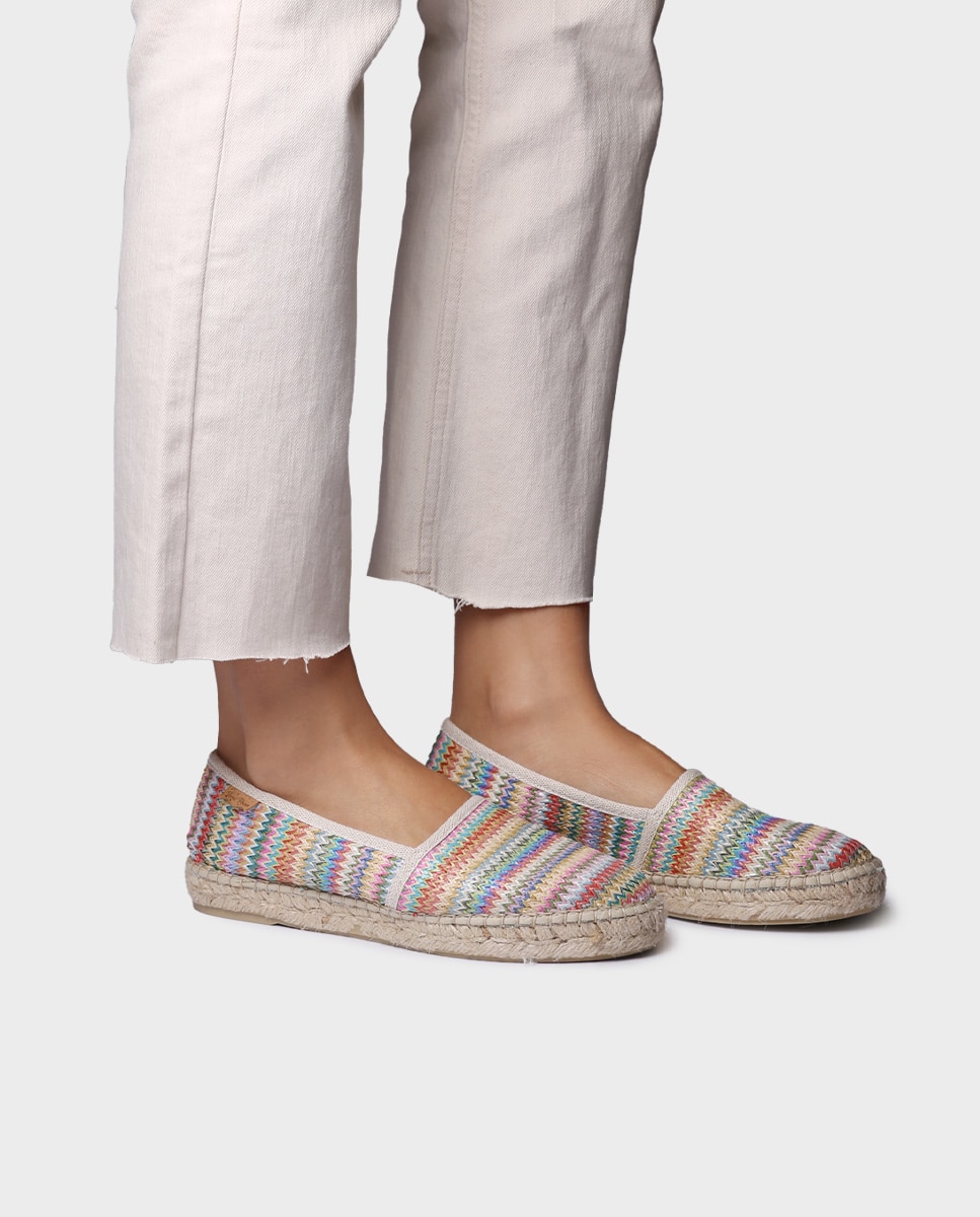 Alpercatas Rasas de Ráfia em Multicolor Multicolor-4