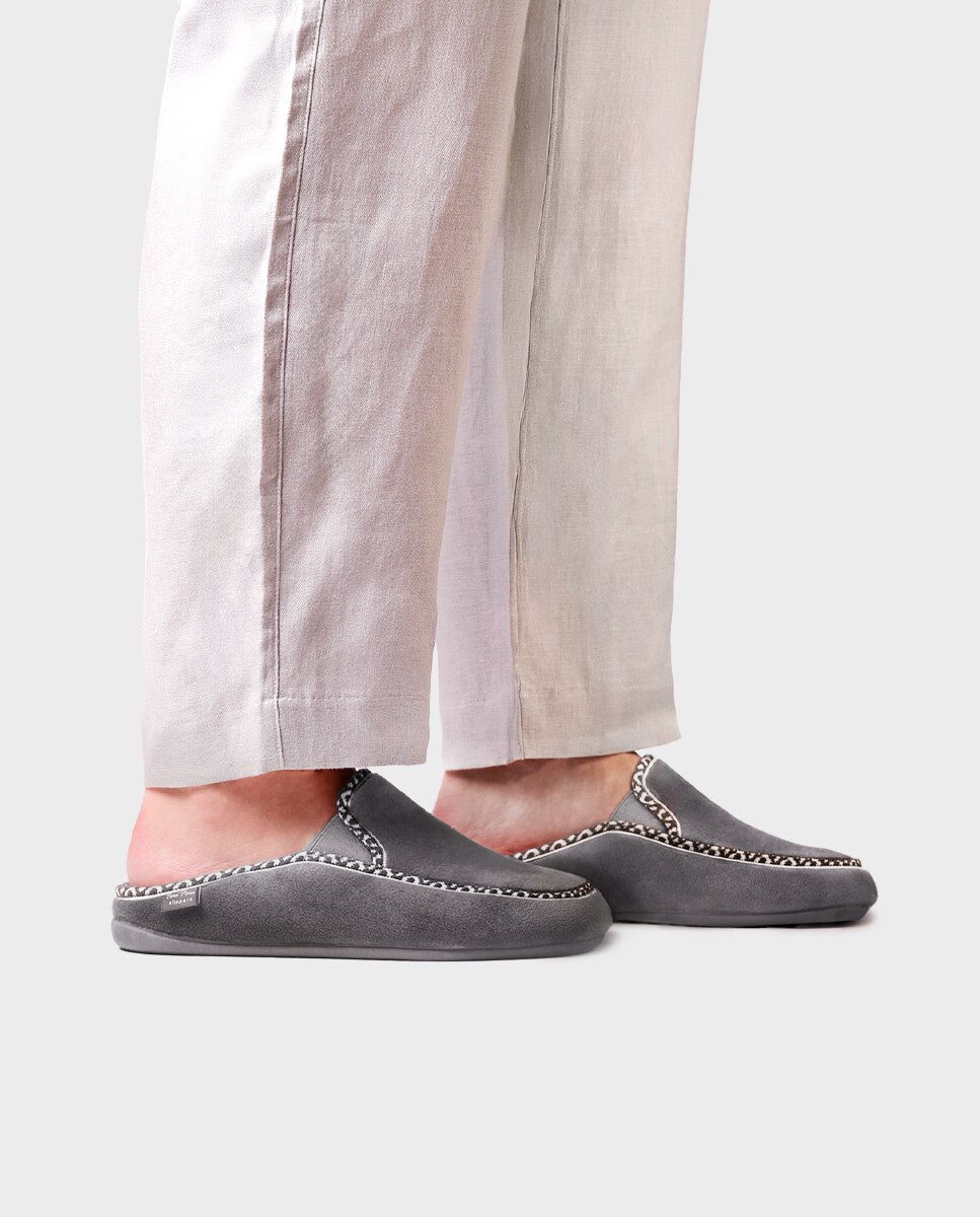 Pantufas Tipo Socas Cinzento-4
