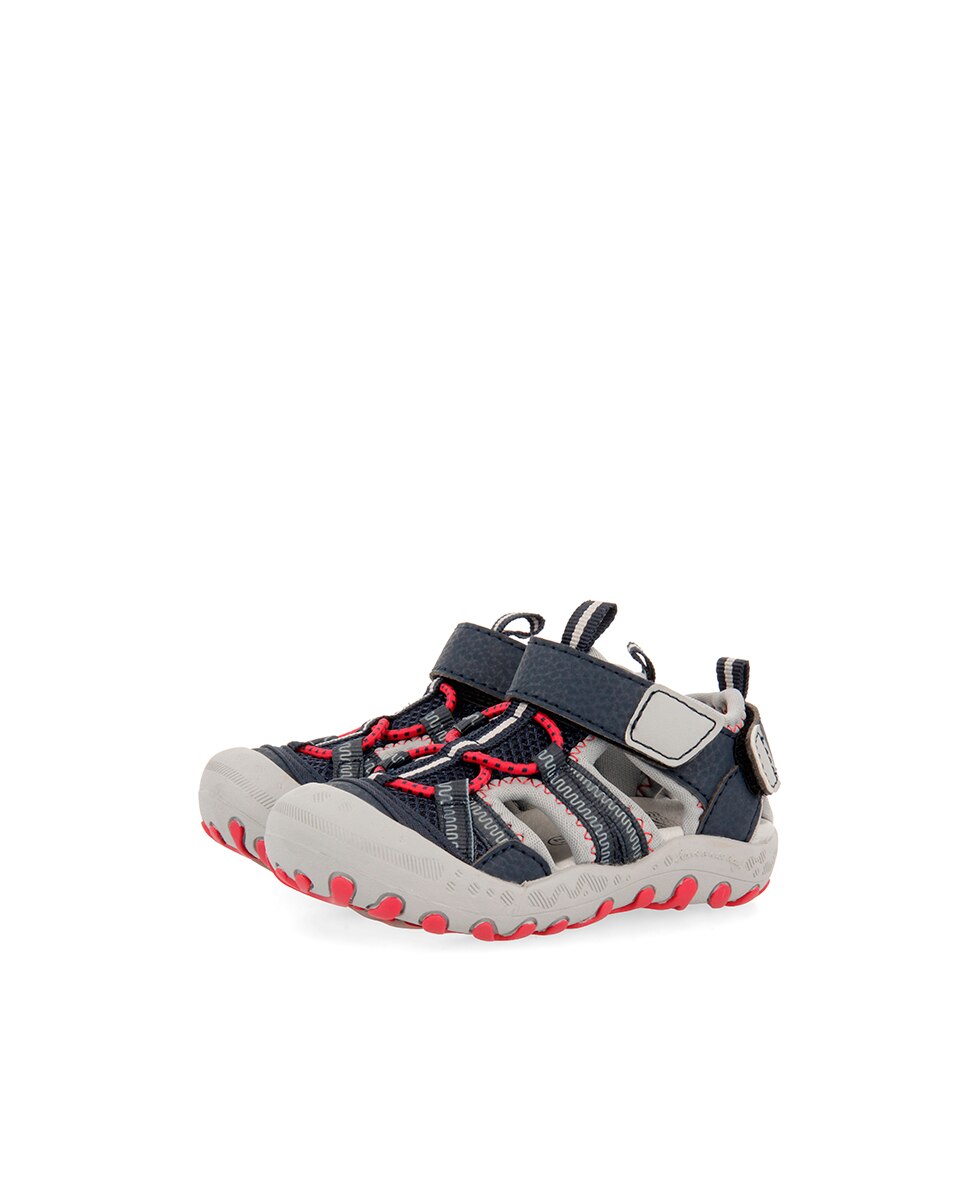 Sandálias para Bebé Tipo Cangrejera com Biqueira Reforçada Transpiráveis Azul / Cinzento-2