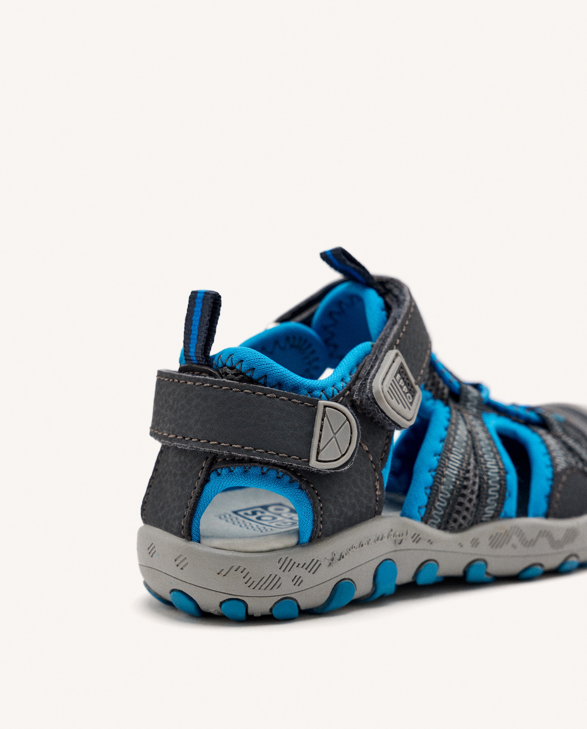 Sandálias Fechadas Infantil Tipo Cangrejera com Biqueira Reforçada Transpiráveis Gioseppo Azul / Cinzento-3