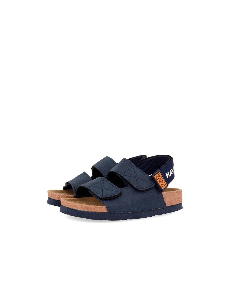 Sandálias Fechadas Infantil Estilo Bio e Fecho Elástico Azul-escuro-2