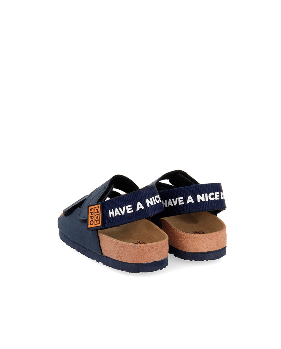 Sandálias Fechadas Infantil Estilo Bio e Fecho Elástico Azul-escuro-4