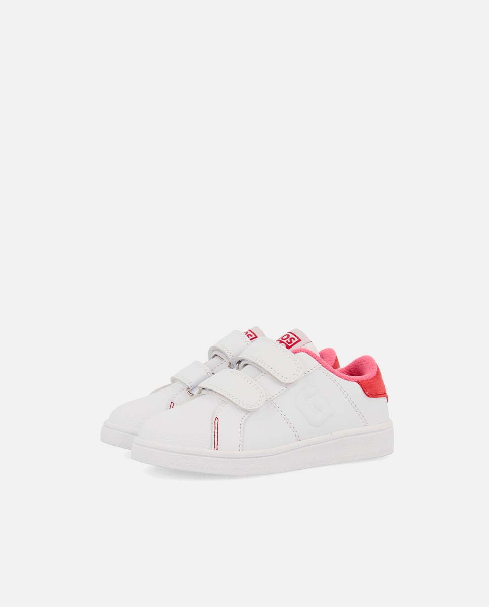 Sapatos de Colégio Desportivos em Pele com Fecho Duplo de Velcro Gioseppo Rosa-2