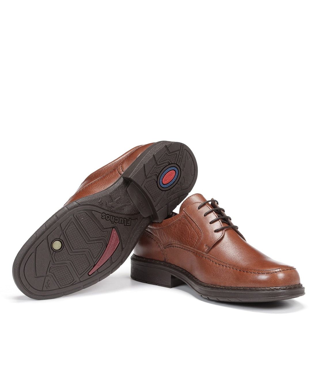 Sapatos de Cordões Fabricados em Pele Castanho-4