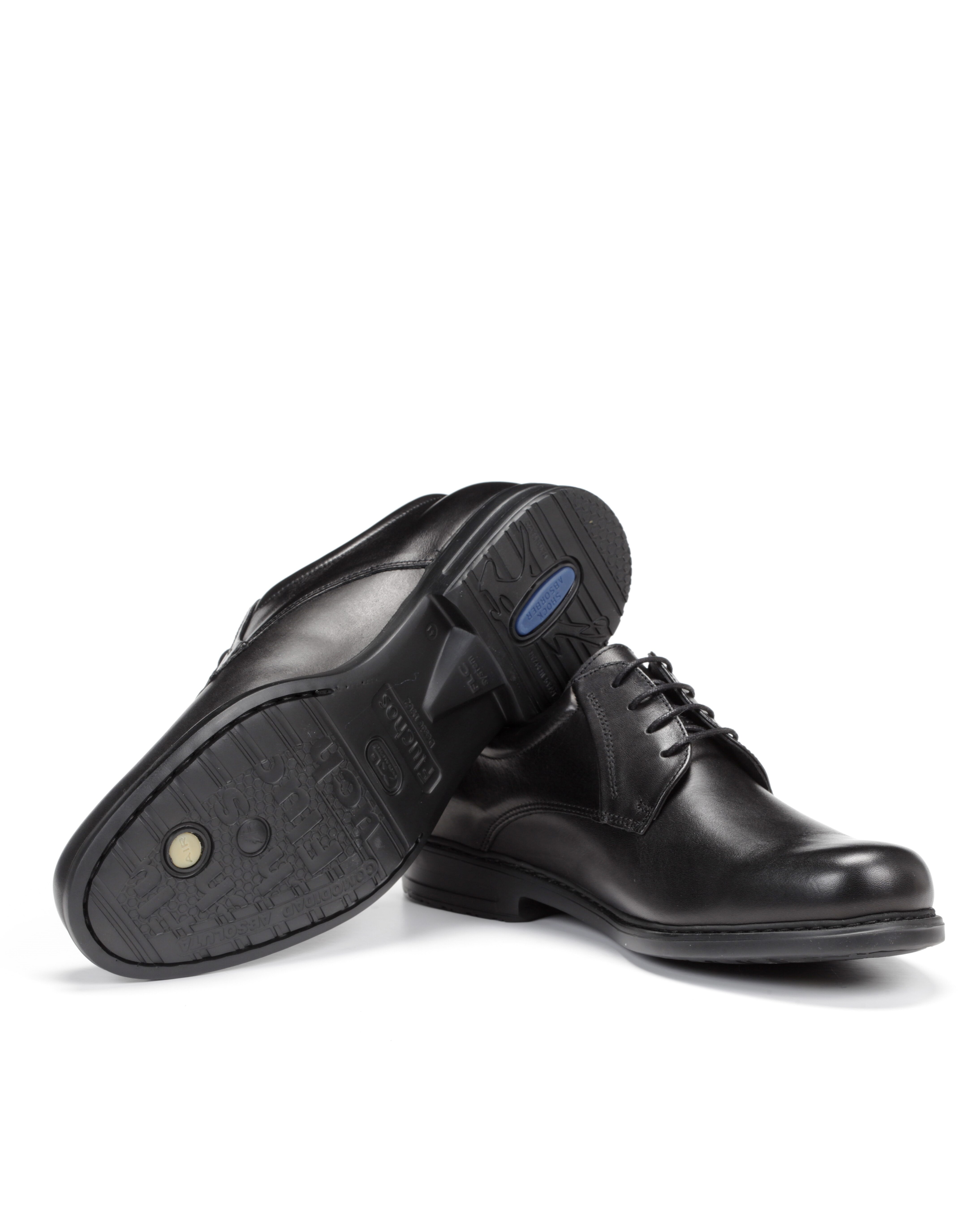 Sapatos de Cordões Fabricados em Pele Preto-4