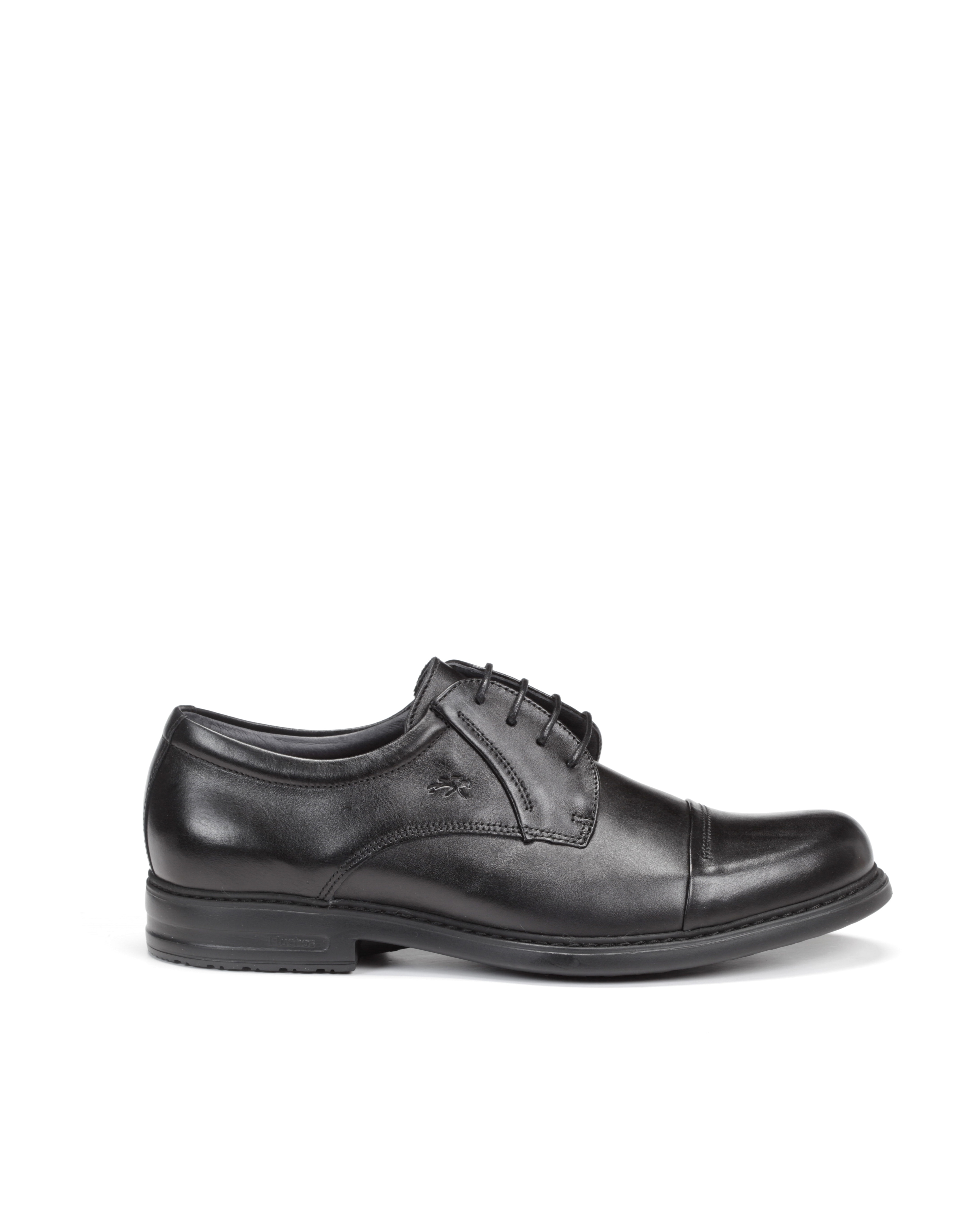 Sapatos de Cordões Fabricados em Pele Preto-1