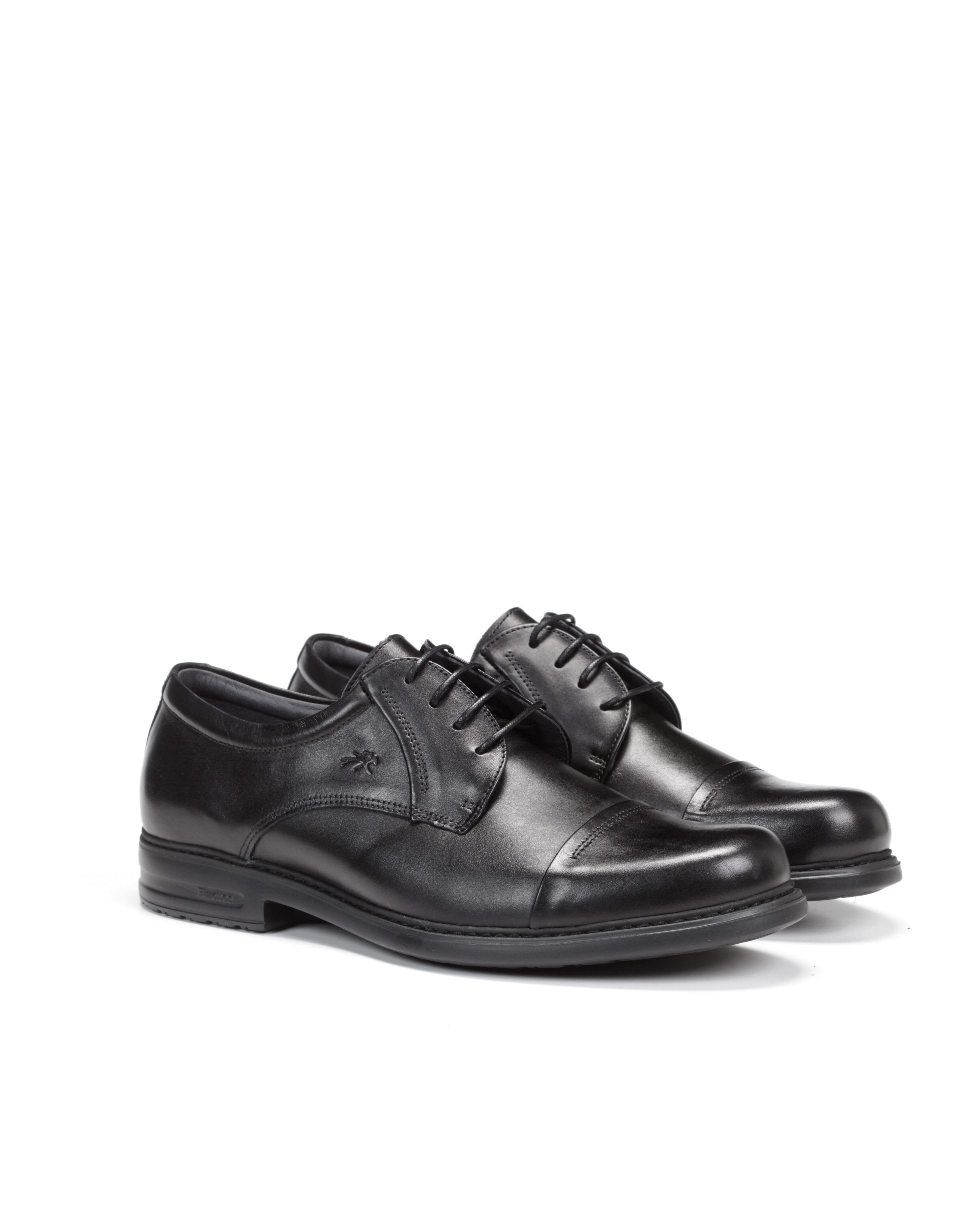 Sapatos de Cordões Fabricados em Pele Preto-2