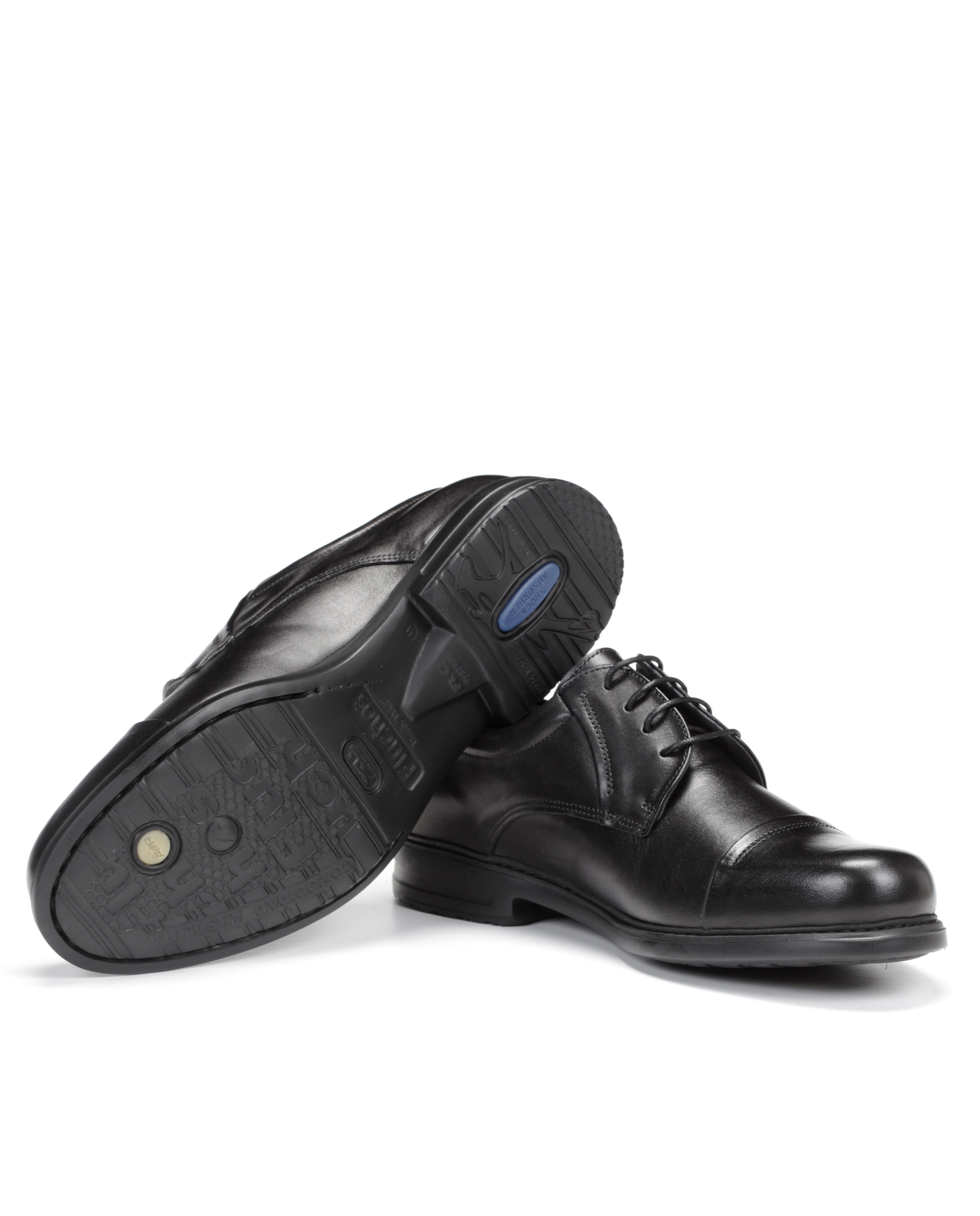 Sapatos de Cordões Fabricados em Pele Preto-4
