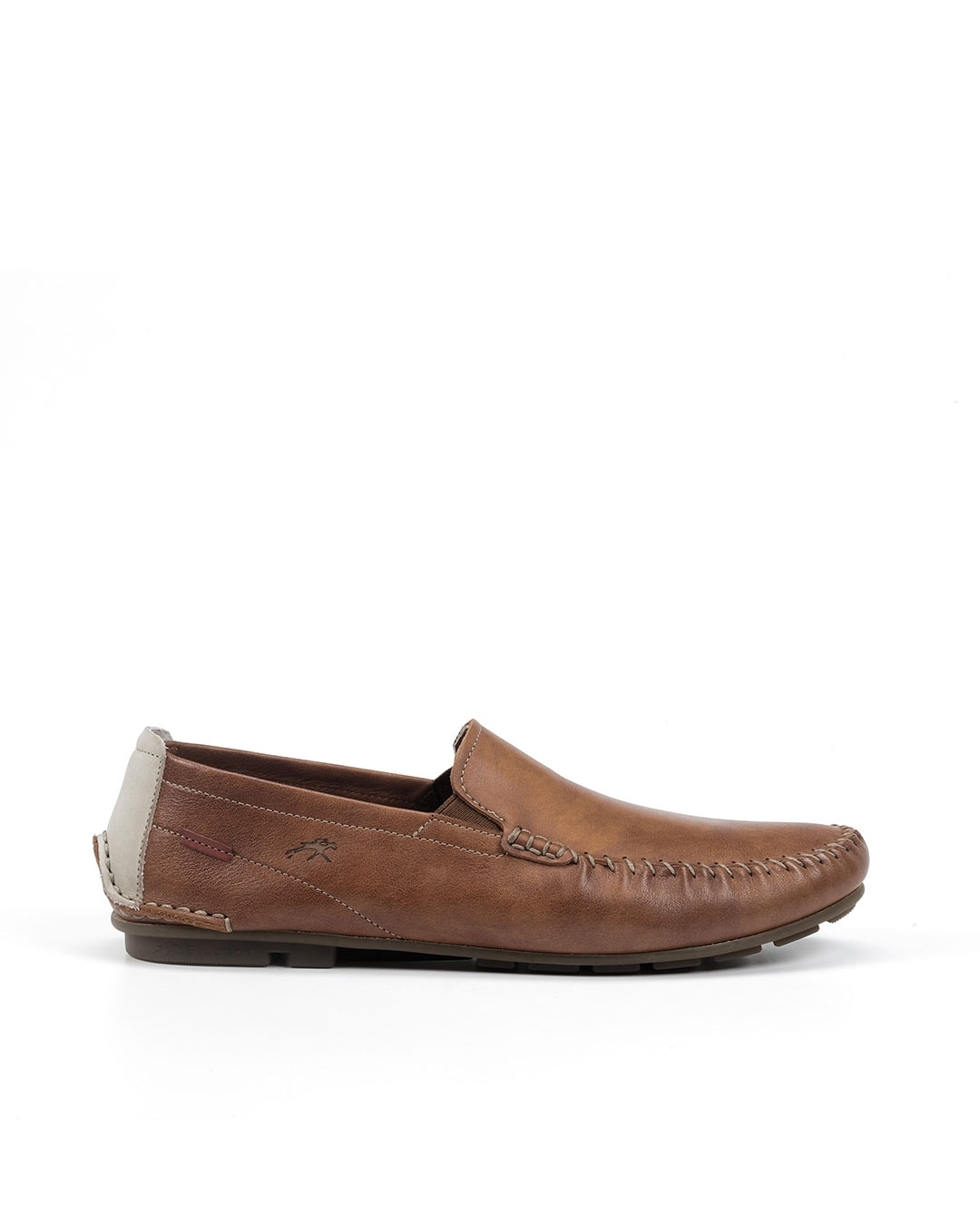 Mocassins Fabricados em Pele Castanho-1