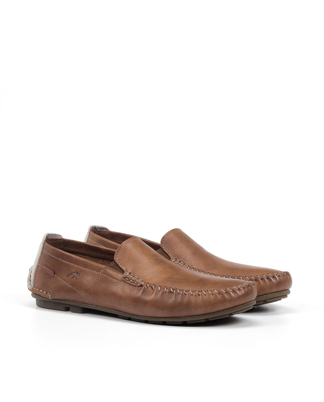 Mocassins Fabricados em Pele Castanho-3