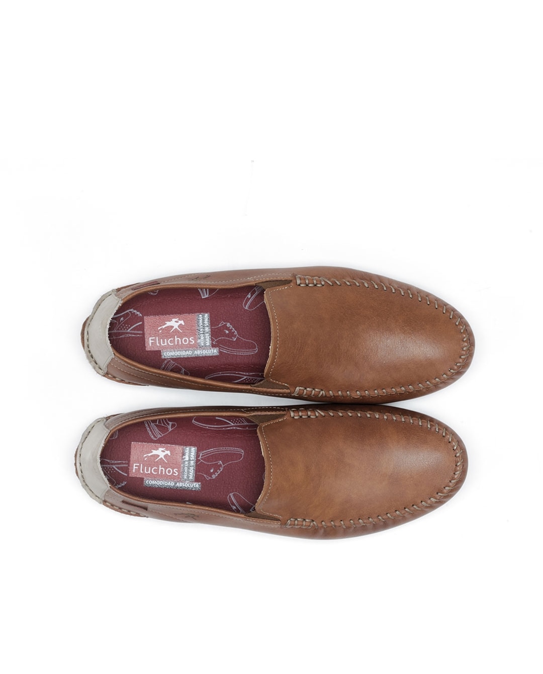 Mocassins Fabricados em Pele Castanho-5