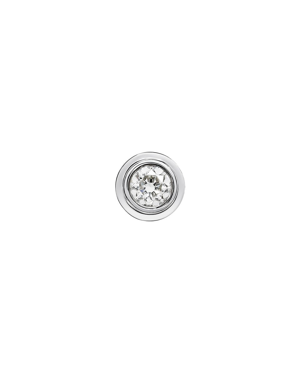 Brincos de Ouro Branco 18k com Diamantes 0,07 Cts Branco-1