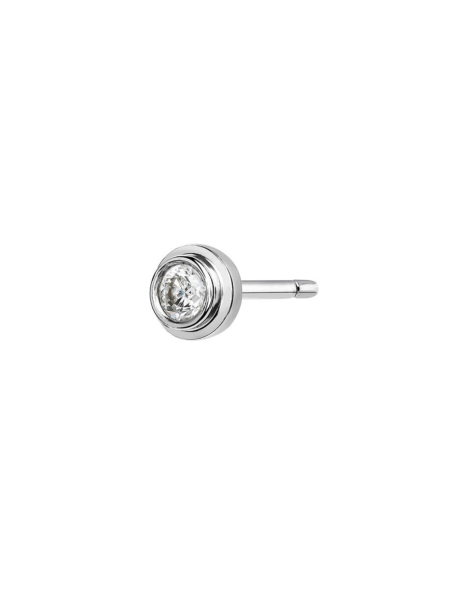 Brincos de Ouro Branco 18k com Diamantes 0,07 Cts Branco-2
