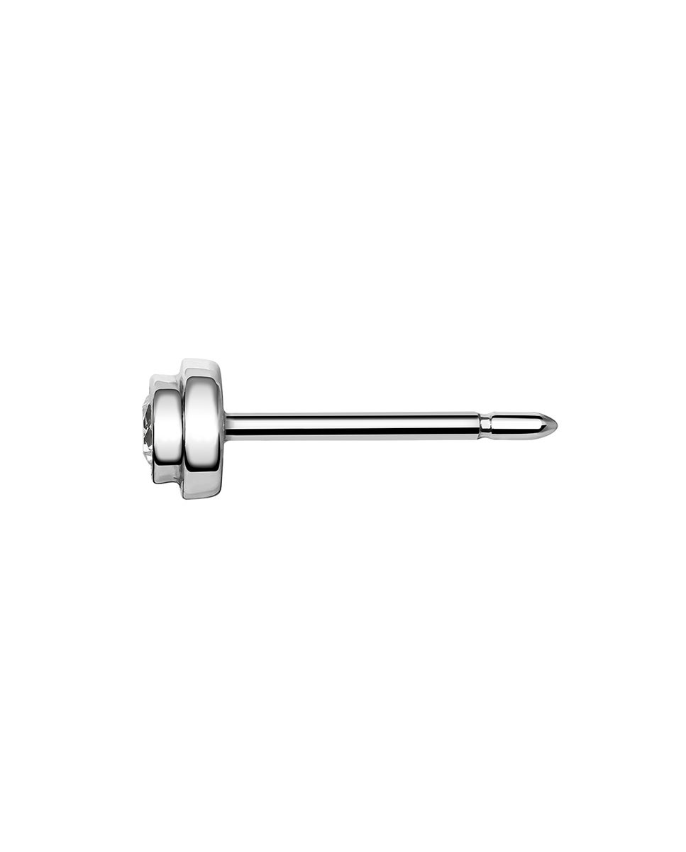 Brincos de Ouro Branco 18k com Diamantes 0,07 Cts Branco-3
