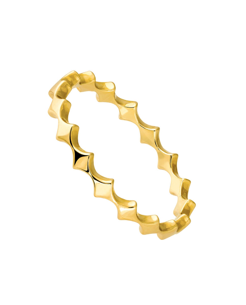 Imagem 0 de Anel de Ouro Amarelo de 9k com Losangos