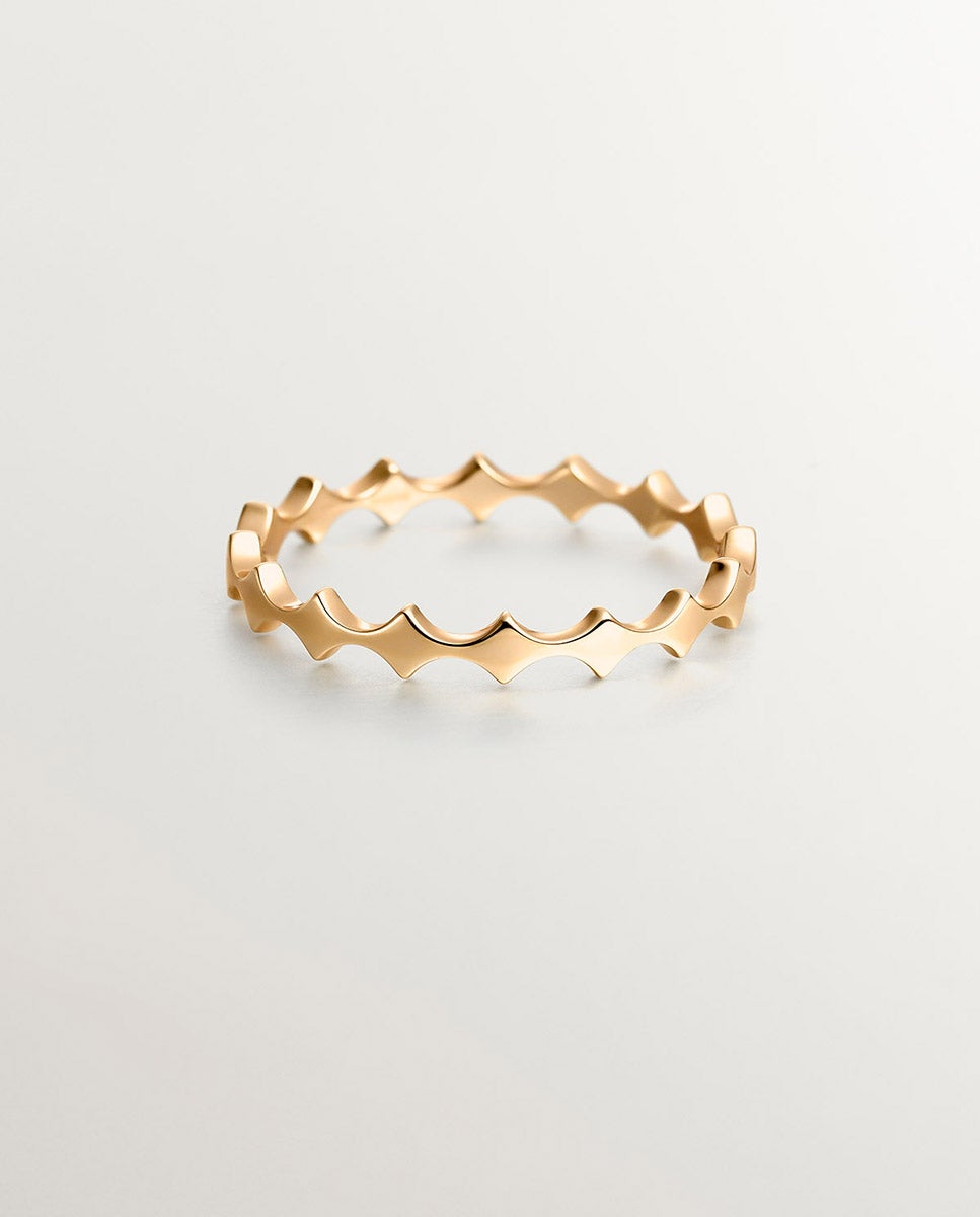 Anel de Ouro Amarelo de 9k com Losangos Ouro-3