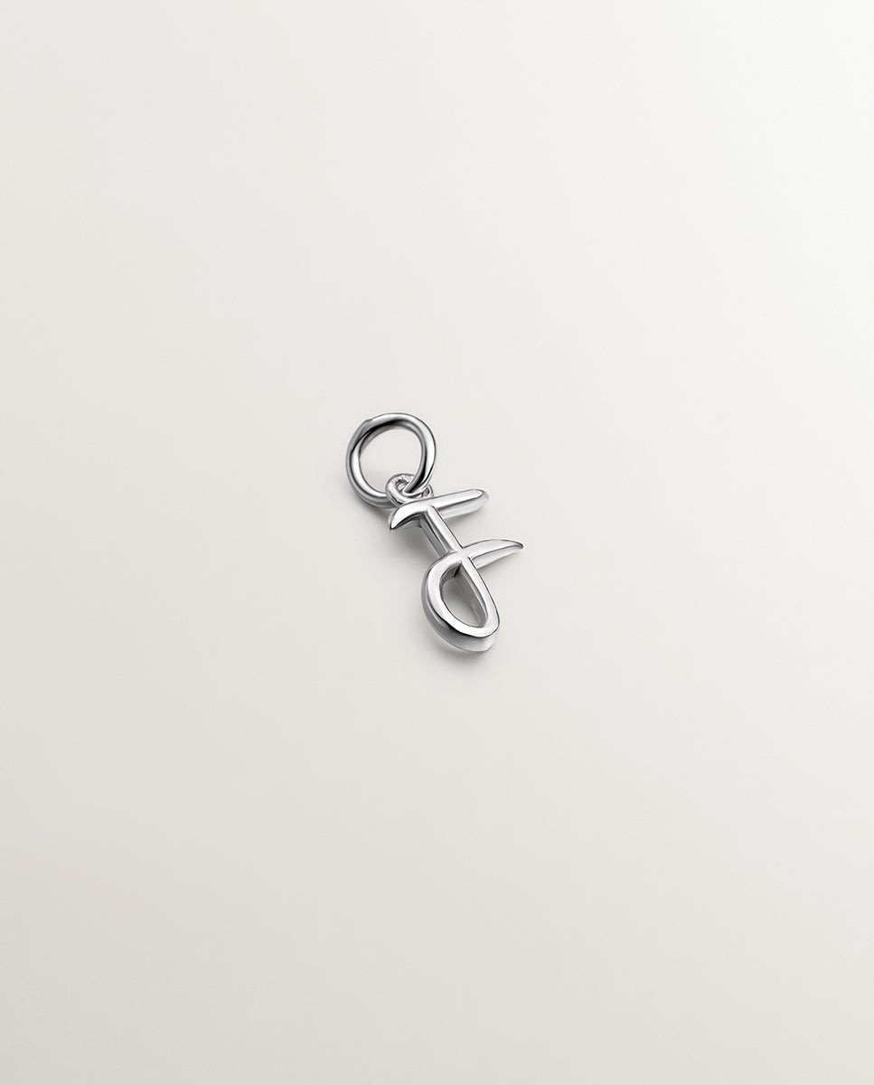 Charm de Prata 925 com Inicial F Prata-1