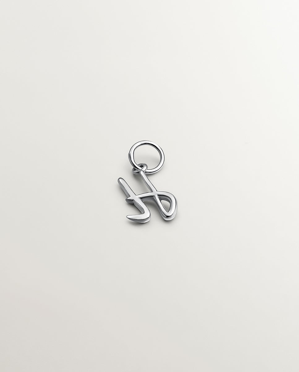 Charm de Prata 925 com Inicial H Prata-2