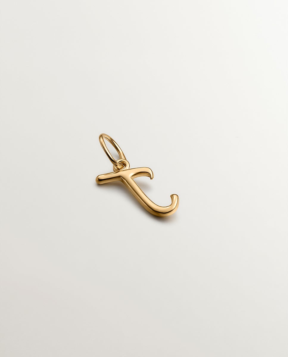 Charm de Prata 925 Banhada em Ouro Amarelo de 18k com Inicial J Ouro-2