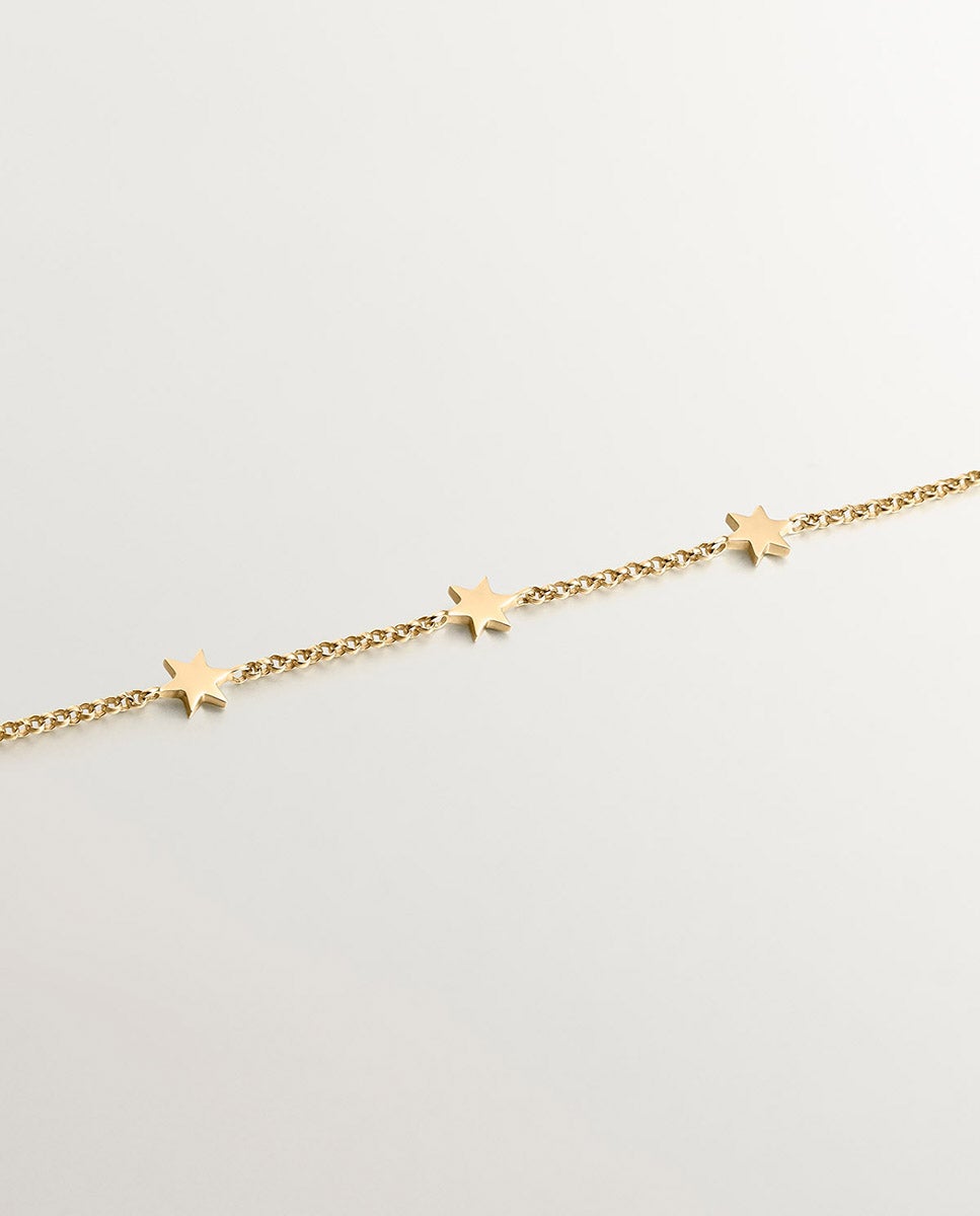 Pulseira de Ouro Amarelo de 9k com Estrelas Ouro-3