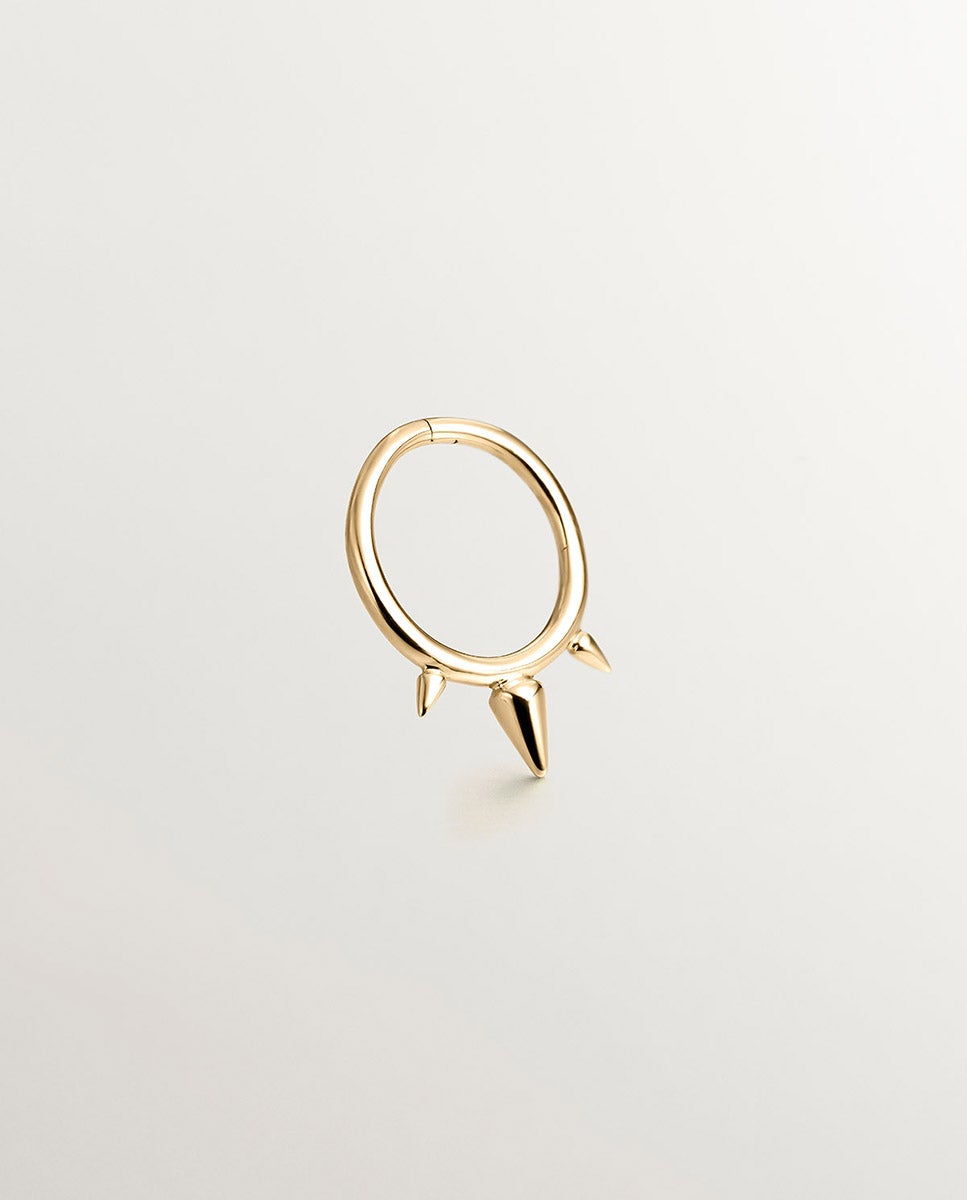 Pendente Individual de Ouro Amarelo de 9k com Pinchos Ouro-5