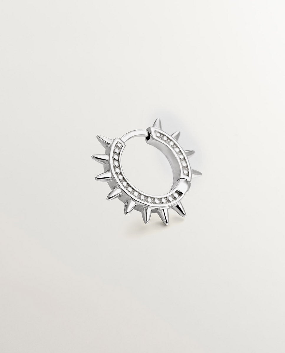 Pendente de Aro Individual de Ouro Branco de 9k com Pontas e Esferas Prata-5