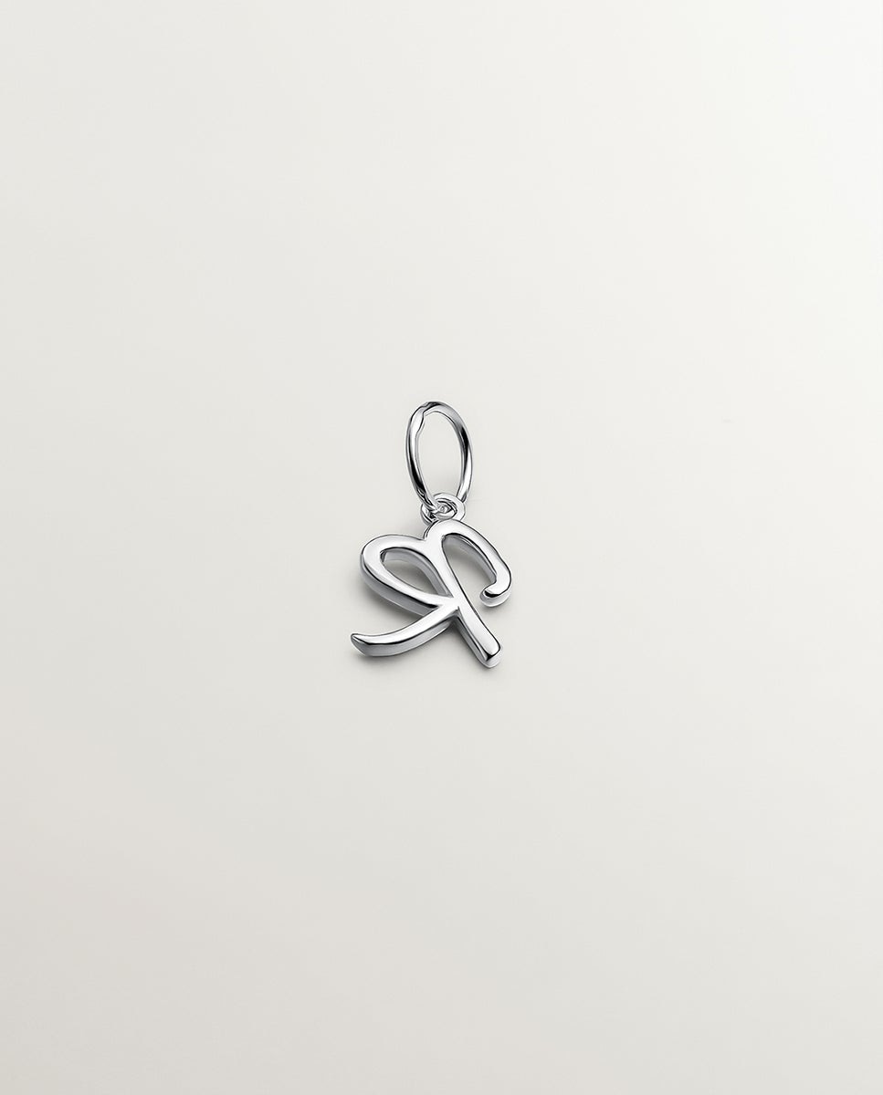 Charm de Prata 925 com Inicial R Prata-2