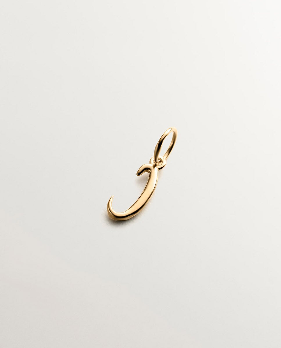 Charm de Prata 925 Banhada em Ouro Amarelo de 18k com Inicial C Ouro-3