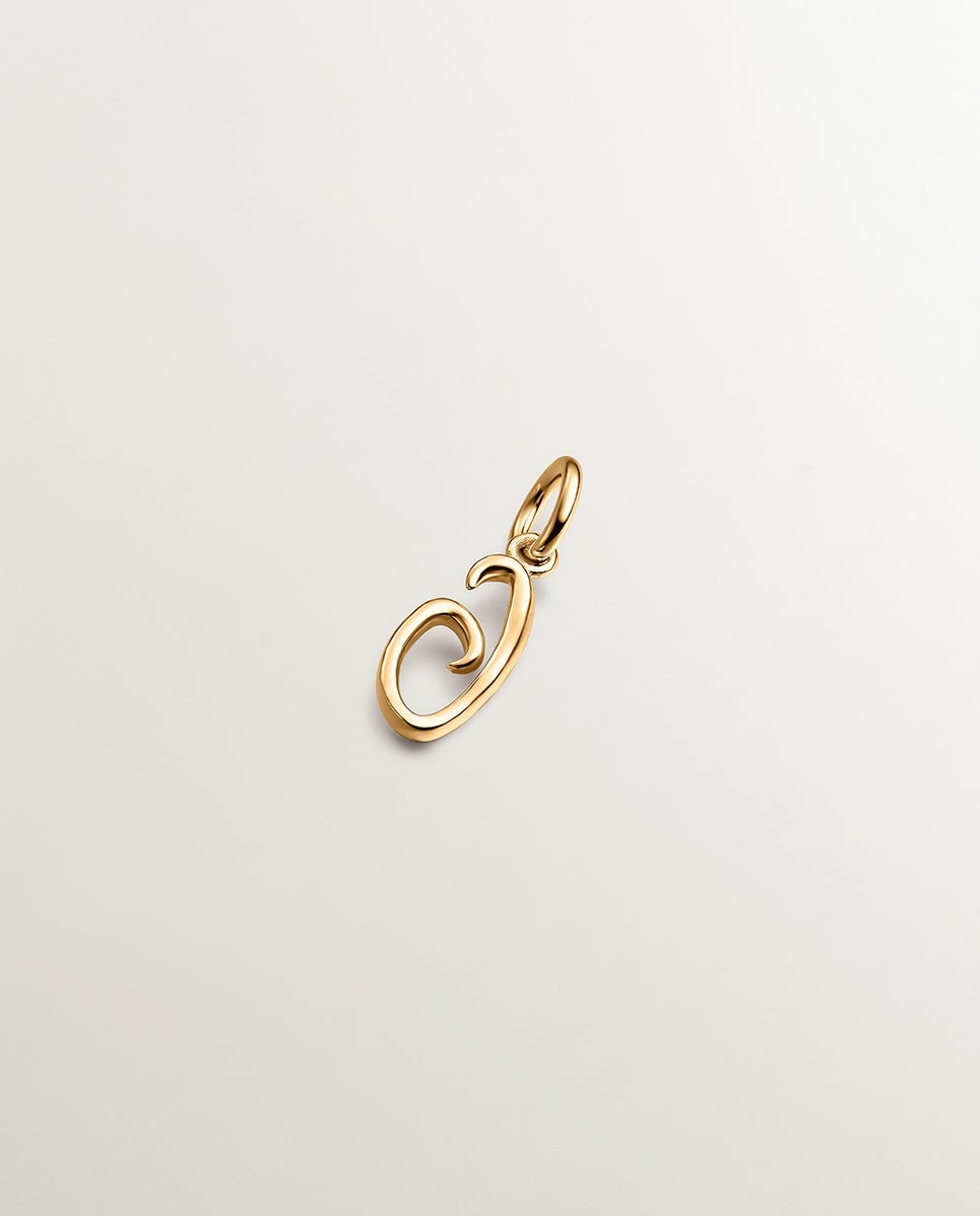 Charm de Prata 925 Banhada em Ouro Amarelo de 18k com Inicial M Ouro-2