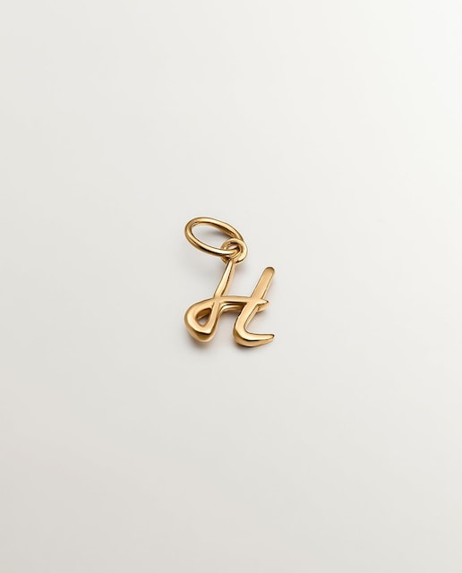 Imagem 0 de Charm de Prata Banhada em Ouro Amarelo de 18K com Inicial H
