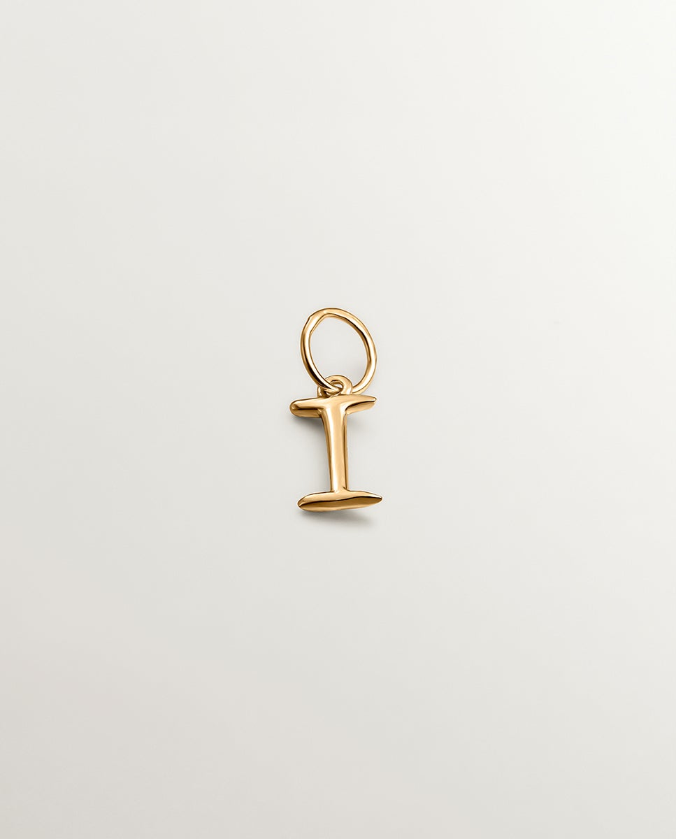 Charm de Prata 925 Banhada em Ouro Amarelo de 18k com Inicial I Ouro-2