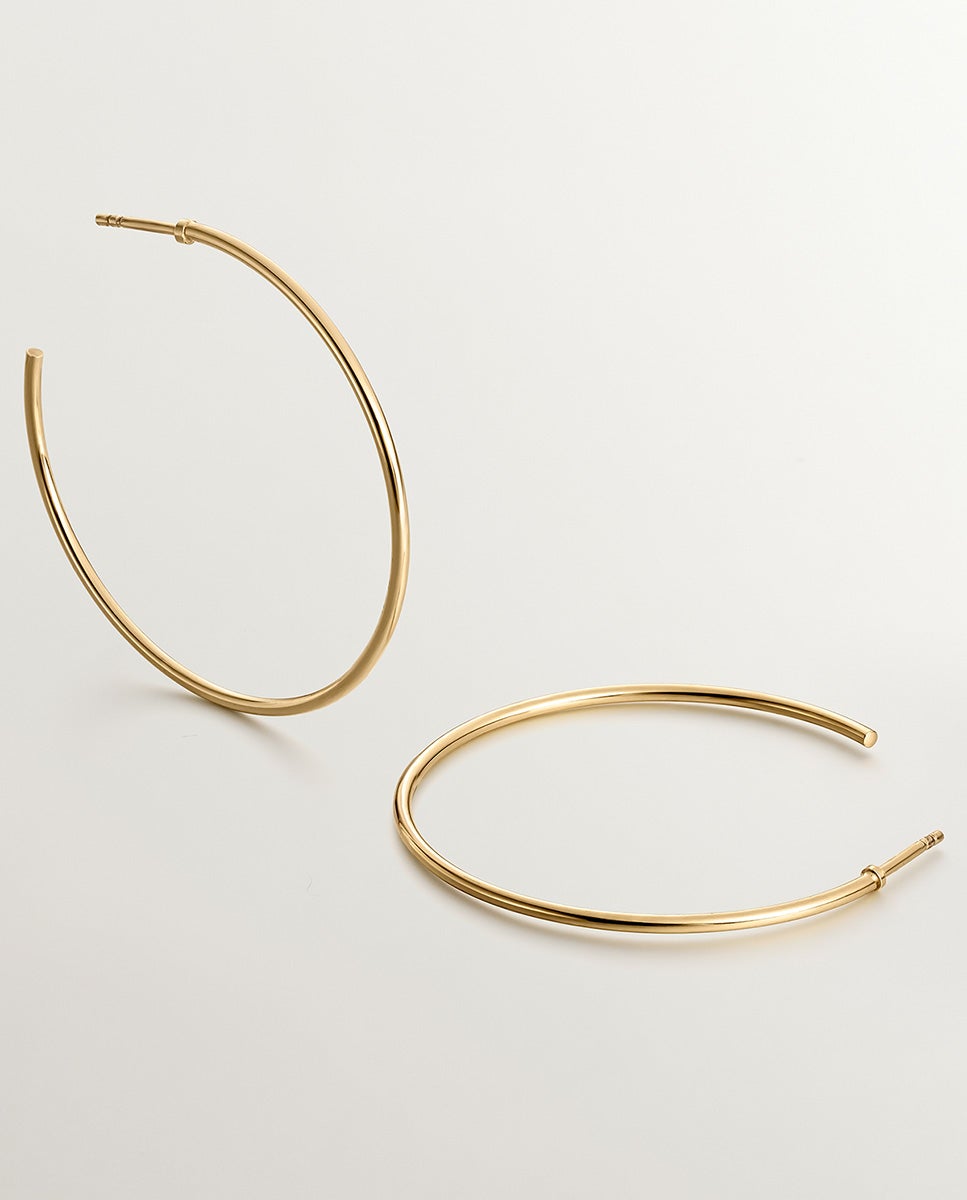 Brincos de Aro Grandes de Prata 925 Banhada em Ouro Amarelo de 18k Ouro-1