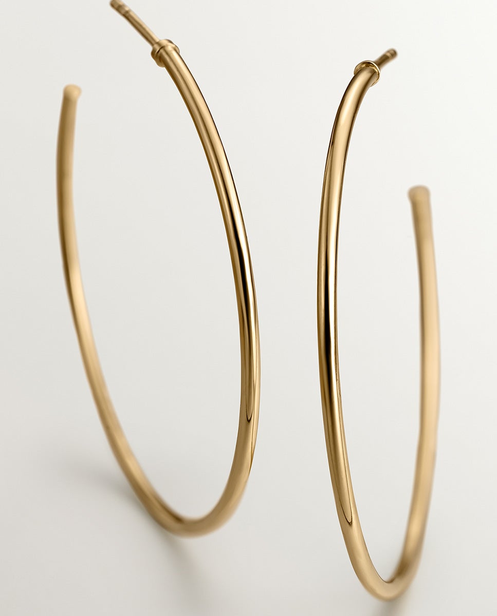 Brincos de Aro Grandes de Prata 925 Banhada em Ouro Amarelo de 18k Ouro-5