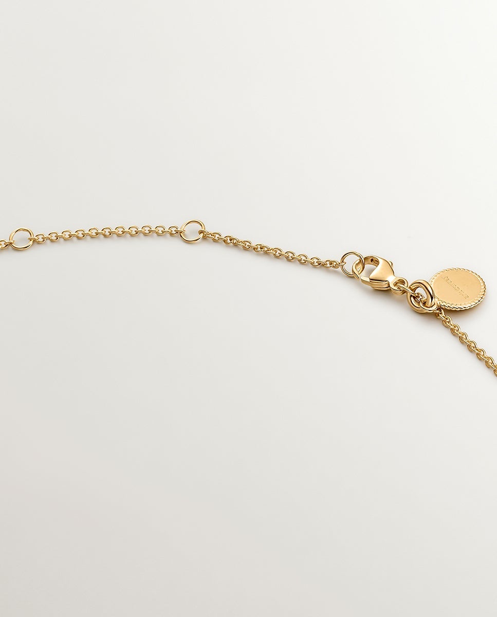 Corrente com Pendentes de Prata 925 Banhada a Ouro Amarelo de 18k com Cruz Pequena e Espinelas Preto-7