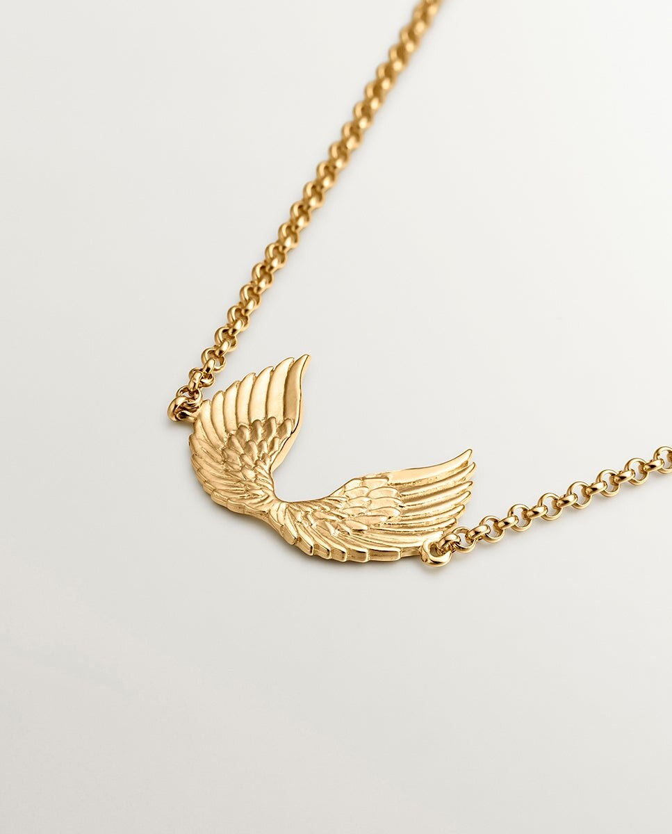 Pulseira de Prata 925 Banhada em Ouro Amarelo de 18k com Asas Ouro-3