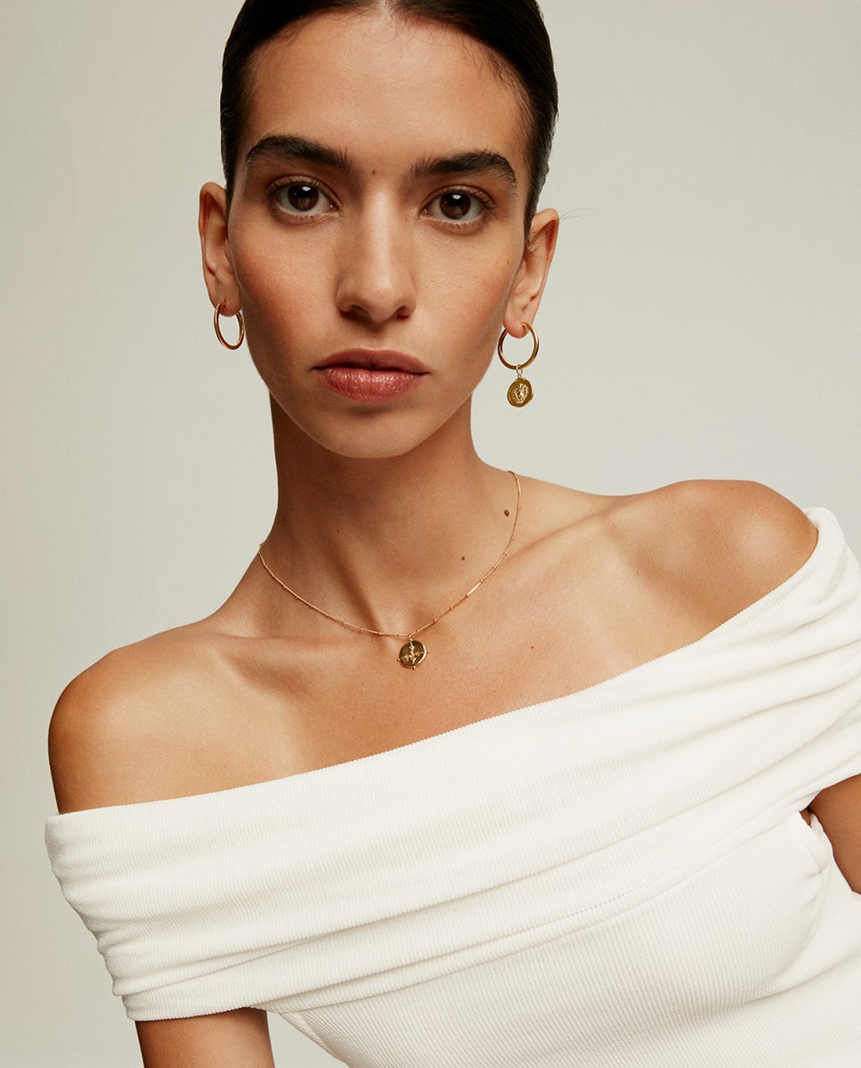 Pendente de Prata 925 Banhada em Ouro Amarelo de 18k com Medalha Estilo Antigo Ouro-6