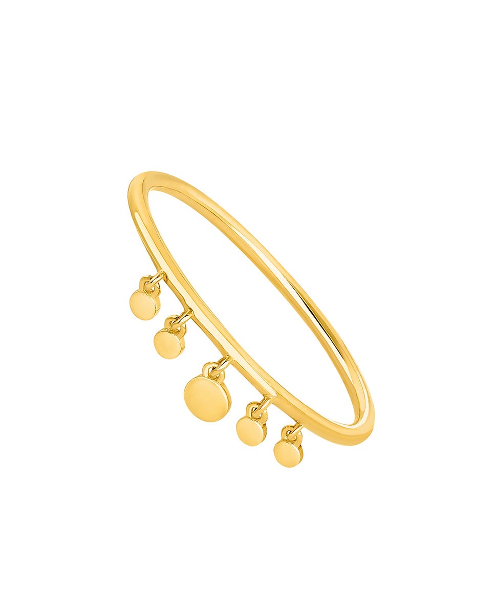 Anel de Ouro Amarelo de 9k com Motivos de Círculos Ouro-2