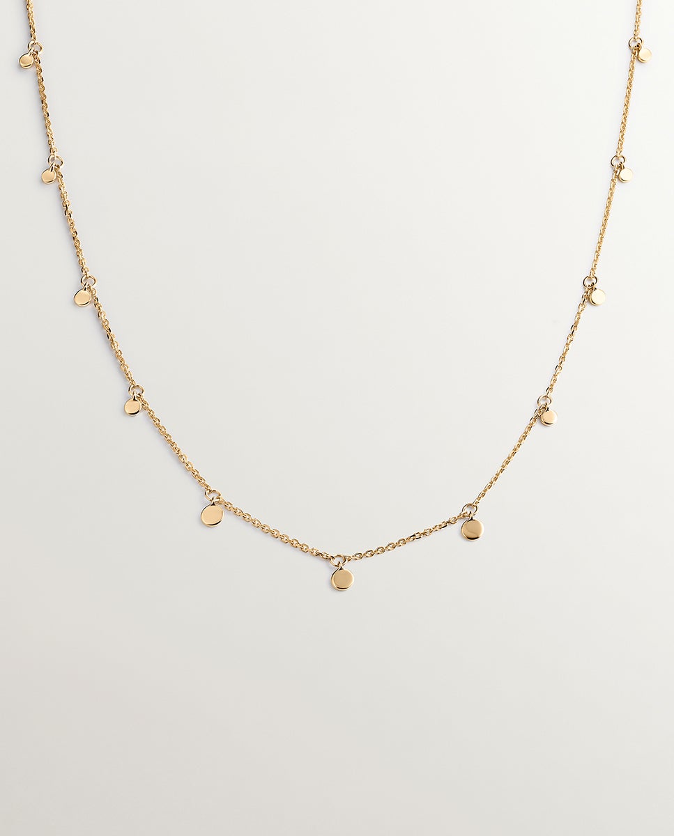 Colar de Ouro Amarelo de 9k com Esferas Ouro-1