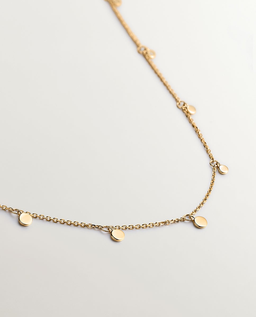 Colar de Ouro Amarelo de 9k com Esferas Ouro-3